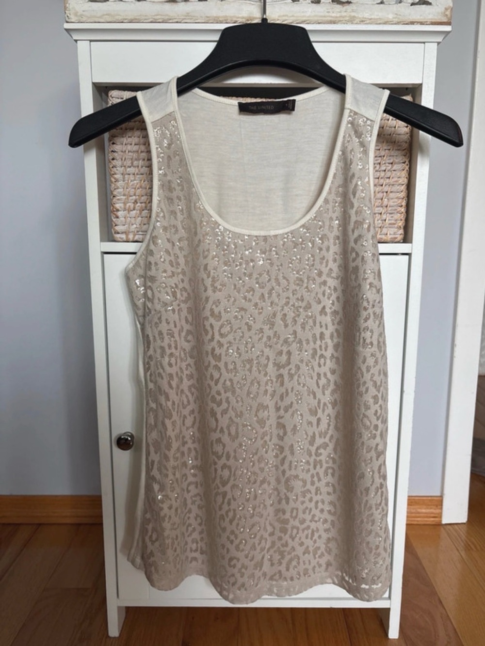 NWOT The Limited Cream Sequin Leopard Print Tank
